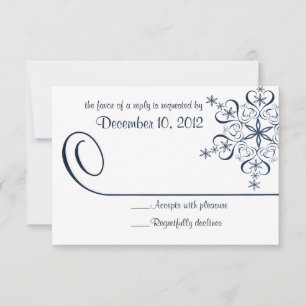Snowflake Blue Elegance Response Card