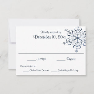 Snowflake Blue Elegance Response Card