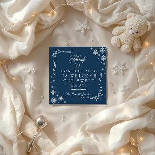 Snowflake Blue  Labour & Delivery NICU Hospital   Thank You Card