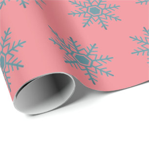 Snowflake Blue Pattern Motif Winter Wrapping Paper