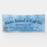 Snowflake Blue QR Code Craft Winter Festival 