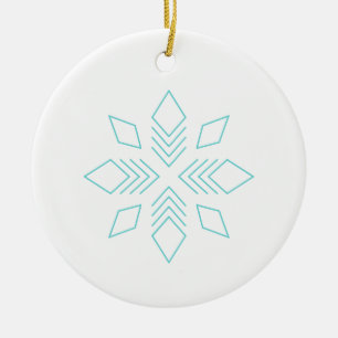 Snowflake, Blue Star, Ice, Cristal Ceramic Tree Decoration