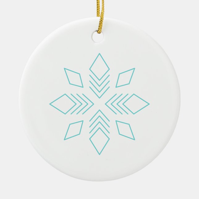Snowflake, Blue Star, Ice, Cristal Ceramic Tree Decoration (Front)