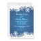 Snowflake blue white winter wedding invitation