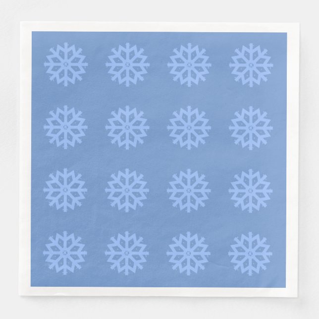  Snowflake Blue Winter Festive Pattern   Napkin (Front)