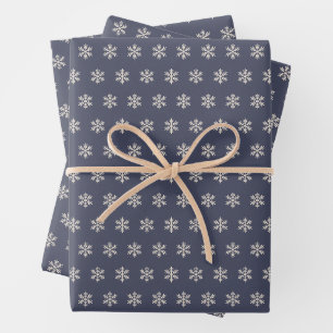 Snowflake Blue Wrapping Paper Sheet