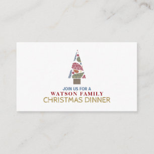 Snowflake Border and Tree, Festive Invitation