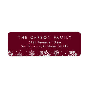 Snowflake Border Holiday Return Address Labels