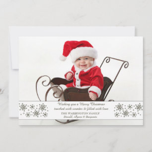 Snowflake Border Photo Holiday Card