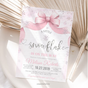 Snowflake Bow baby shower Invitation