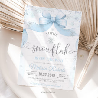 Snowflake Bow baby shower  Invitation