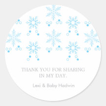 Snowflake | Boy Baby Shower Favour Sticker