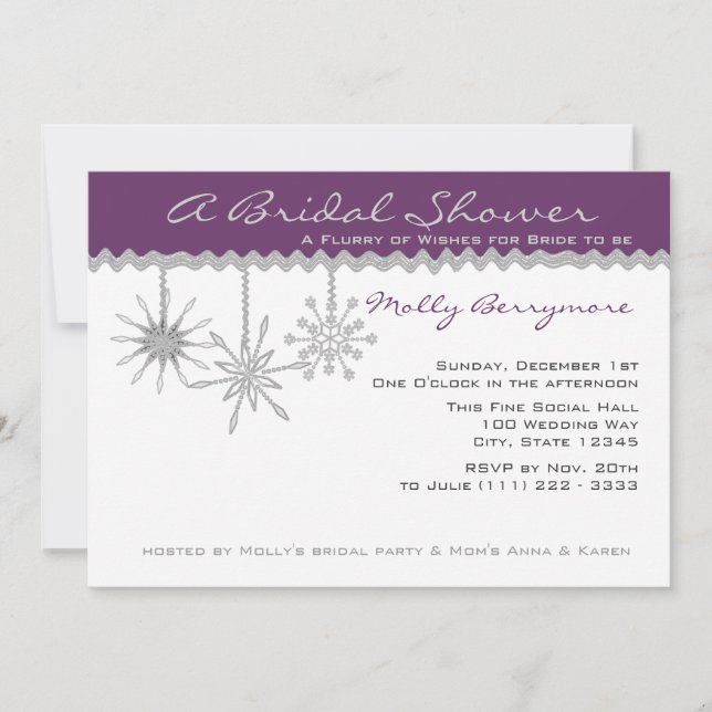 Snowflake Bridal Shower Invitation (Front)
