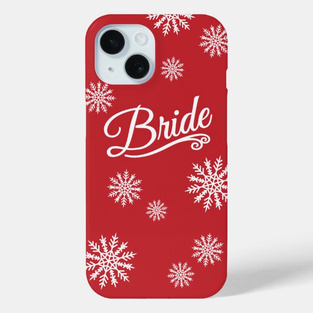 Snowflake Bride white on red Case-Mate iPhone Case (Back)