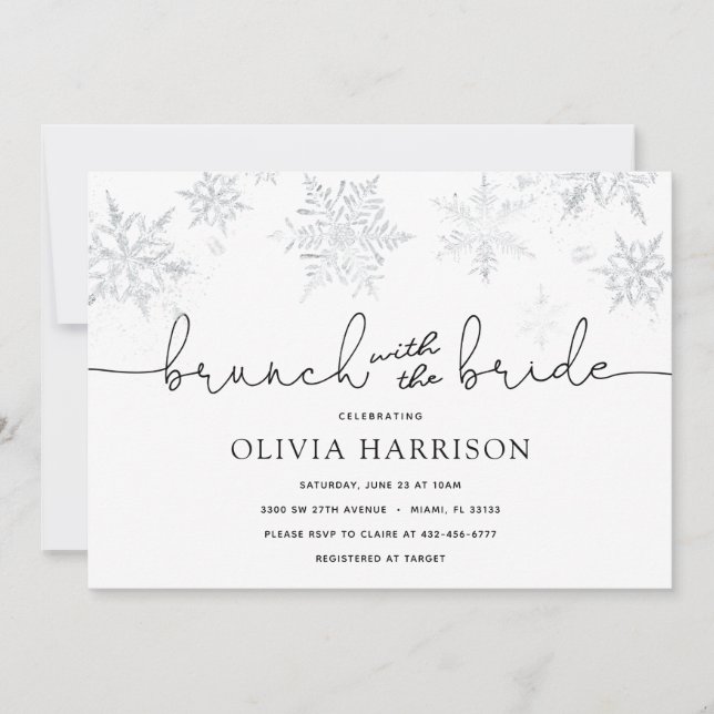 Snowflake Brunch with the Bride Shower Invitation (Front)