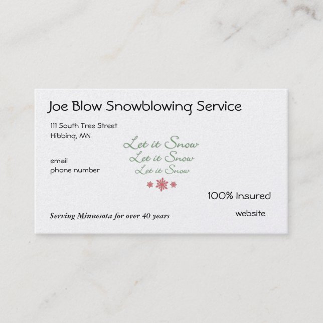 Snowflake Business Card (Front)