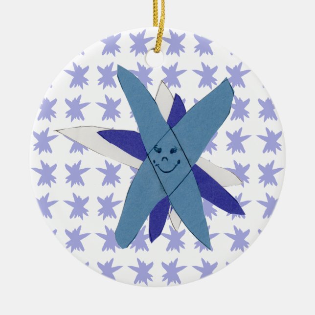 Snowflake by Victoria Shaylee Ceramic Tree Decoration (Front)