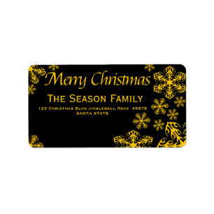 Snowflake chalkboard Christmas address label
