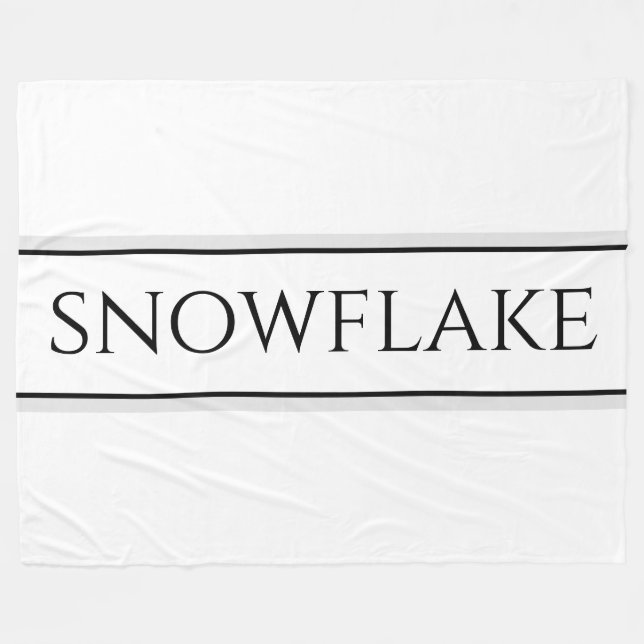 SNOWFLAKE Chic Modern Black White Grey Stripes  Fleece Blanket (Front (Horizontal))