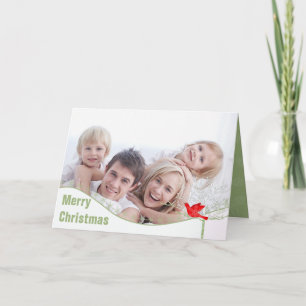 Snowflake Christmas Bird - With Your Photos Holiday Card