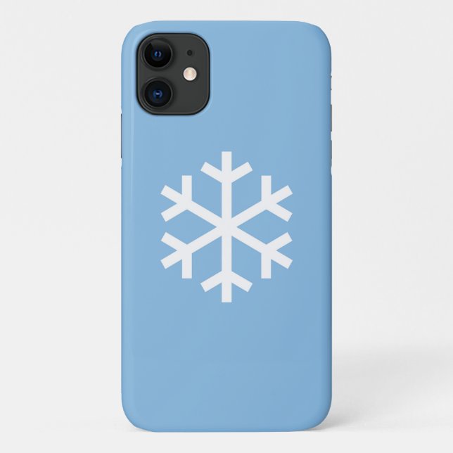 Snowflake Christmas Blue iPhone 11 Case (Back)