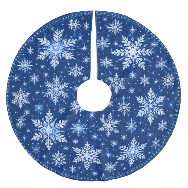 Snowflake Christmas Brushed Polyester Tree Skirt (Front)