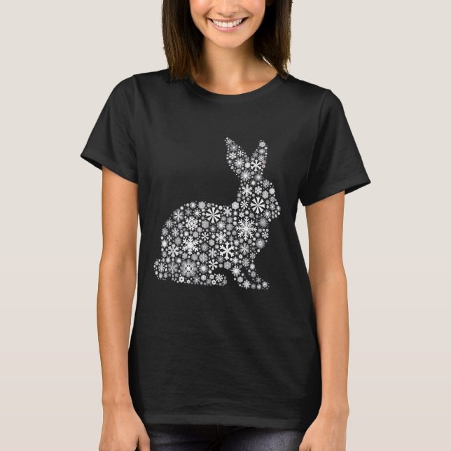 Snowflake Christmas - Bunny Rabbit  T-Shirt (Front)