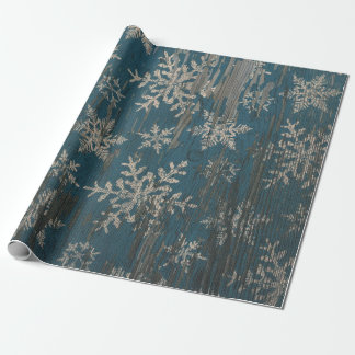 snowflake Christmas Holiday Rustic Wrapping Paper