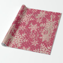 Snowflake Christmas Holiday Rustic Wrapping Paper