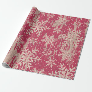 Snowflake Christmas Holiday Rustic Wrapping Paper