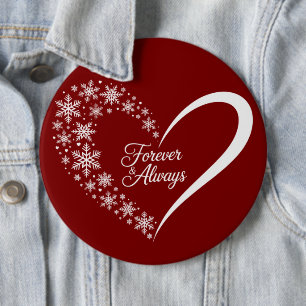 Snowflake Christmas Holiday Snow Flake Heart 6 Cm Round Badge