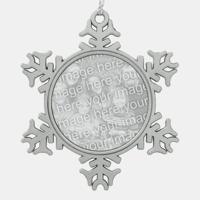 Snowflake Christmas ornament with your photo image (Front)