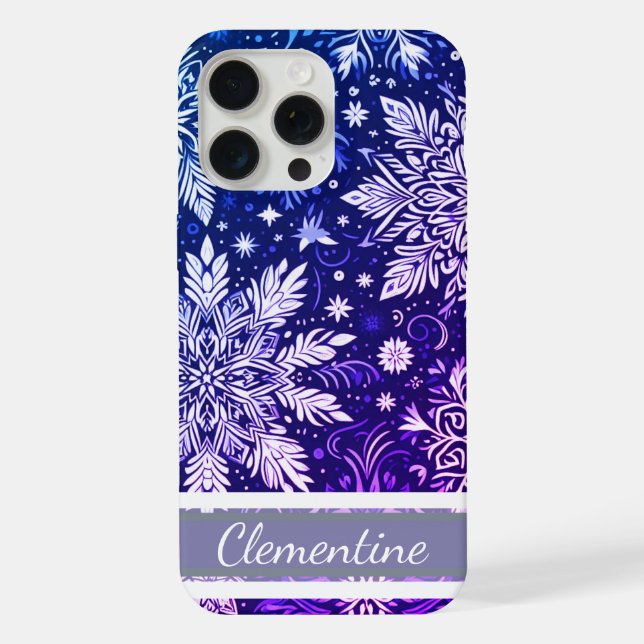 Snowflake Christmas Pattern iPhone Case (Back)