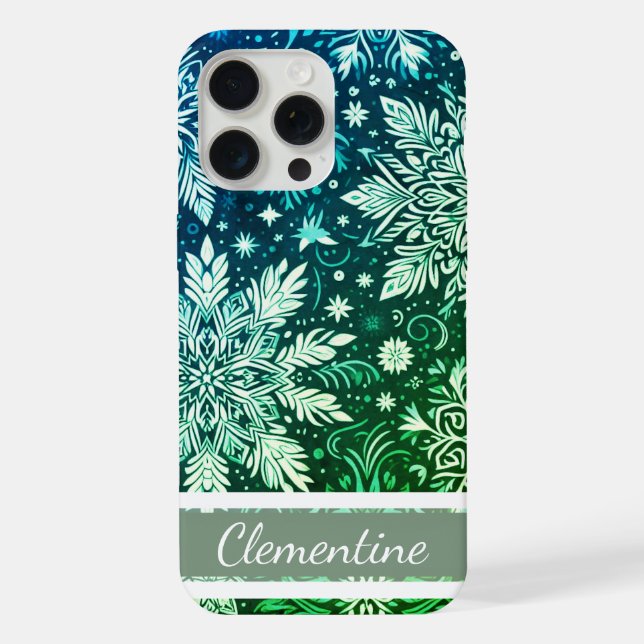 Snowflake Christmas Pattern iPhone Case (Back)