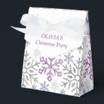 Snowflake Christmas Purple Silver Favour Box<br><div class="desc">Snowflake Christmas Purple Silver,  Will look fantastic on all your Party Supplies perfectly coordinated with your Christmas gift and you can customise your name easily,  You can also transfer my designs to over 1, 000 Zazzle products. Good luck - be happy :)</div>