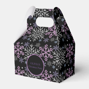Snowflake Christmas Purple Silver Favour Box
