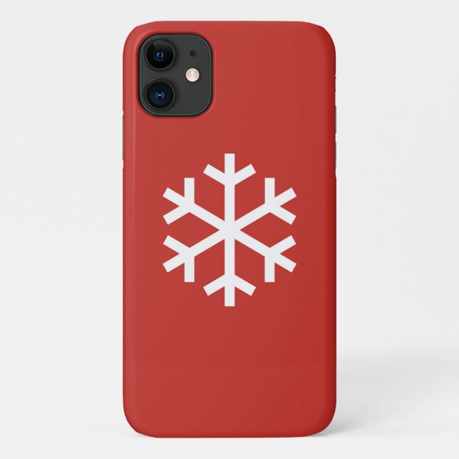 Snowflake Christmas Red iPhone 11 Case (Back)