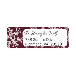Snowflake Christmas Return Address