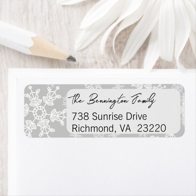 Snowflake Christmas Return Address (Insitu)