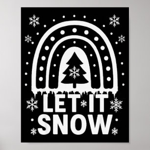 Snowflake Christmas Teacher Student Cute Rainbow L Poster