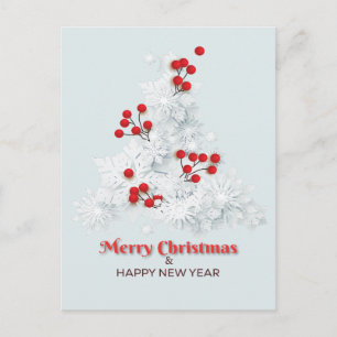 Snowflake Christmas Tree Postcard