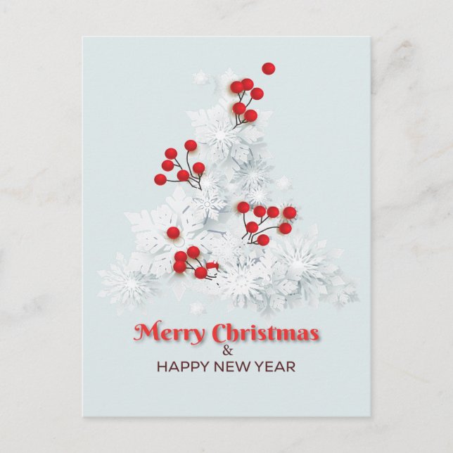 Snowflake Christmas Tree Postcard (Front)