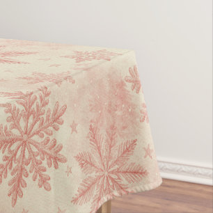 Snowflake Christmas Watercolor Winter Pine Tablecloth