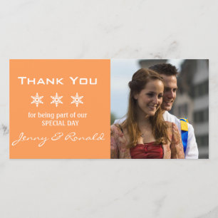 Snowflake Christmas Wedding Thank You PhotoCard Card