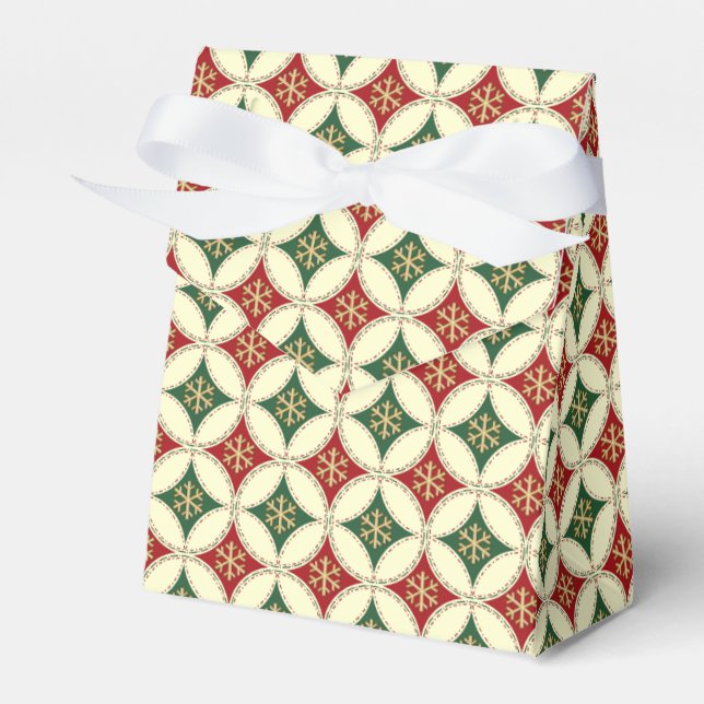 Snowflake Circles-3-PARTY FAVOR BOX,tent Favour Box (Front Side)
