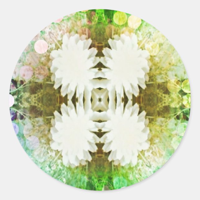 Snowflake Classic Round Sticker, Glossy Sticker (Front)