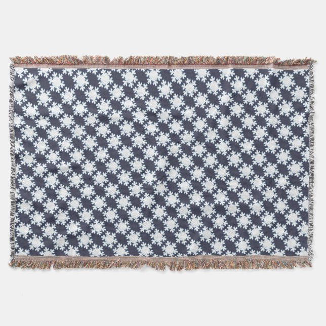 Snowflake Clouds Throw Blanket (Front)