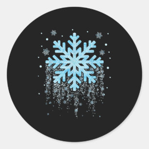 Snowflake Costume Winter Christmas Matching Mens W Classic Round Sticker