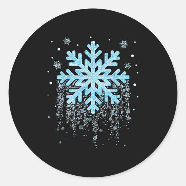 Snowflake Costume Winter Christmas Matching Mens W Classic Round Sticker (Front)