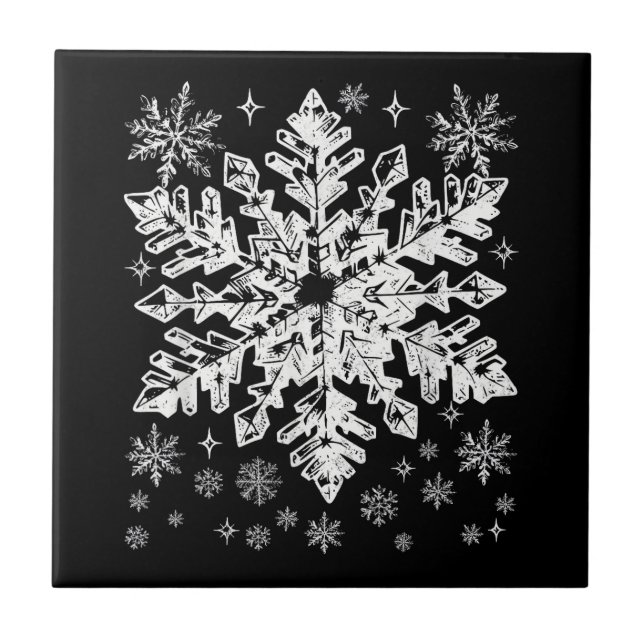 Snowflake Costume Winter Christmas Matching Mens W Tile (Front)
